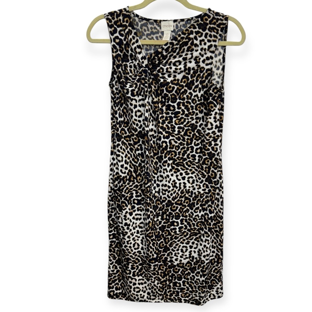 Chico's Women’s Leopard Print Sleeveless Dress Size (Chico 0) *2216 - Picture 2 of 4